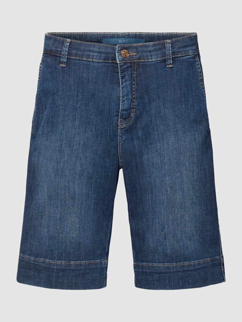 Jeansshorts mit fixierten Beinumschlägen in dunkelblau