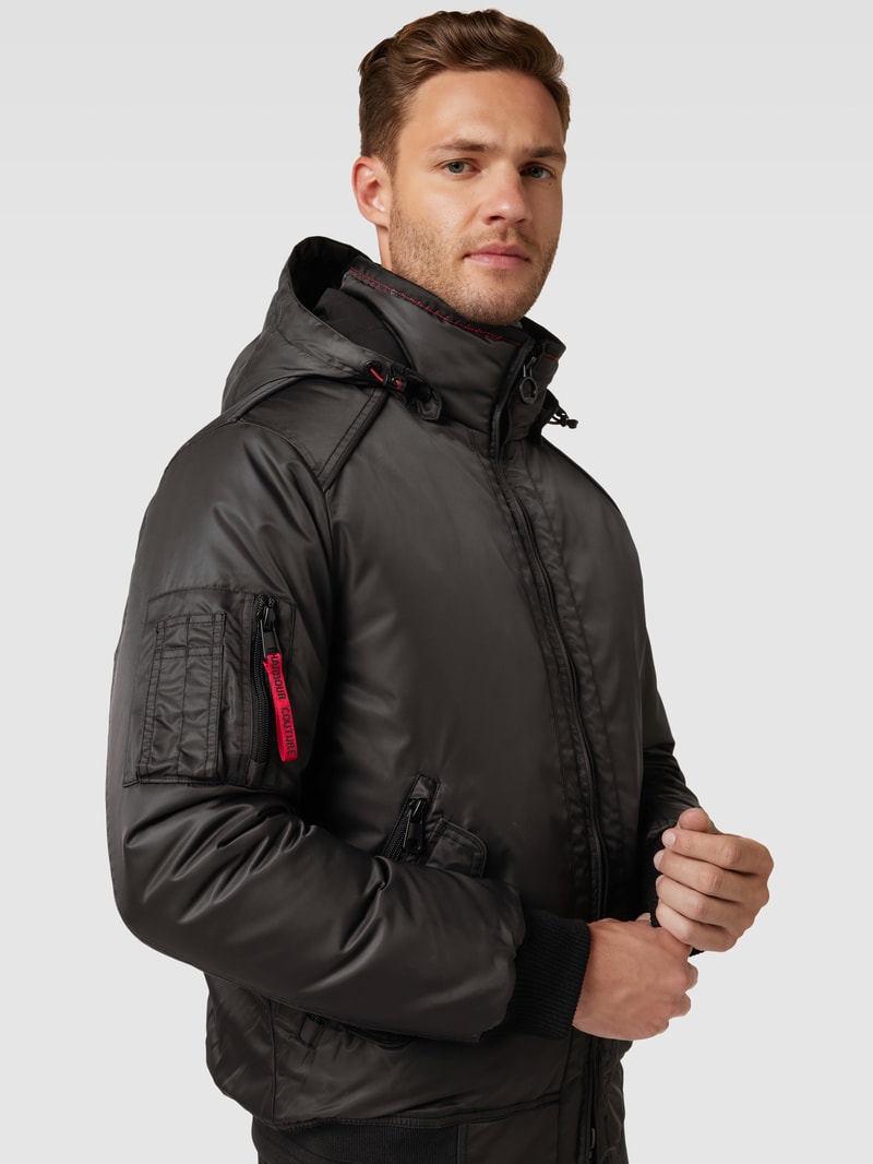 Funktionsjacke mit Kapuze Modell 'CICERO' in schwarz