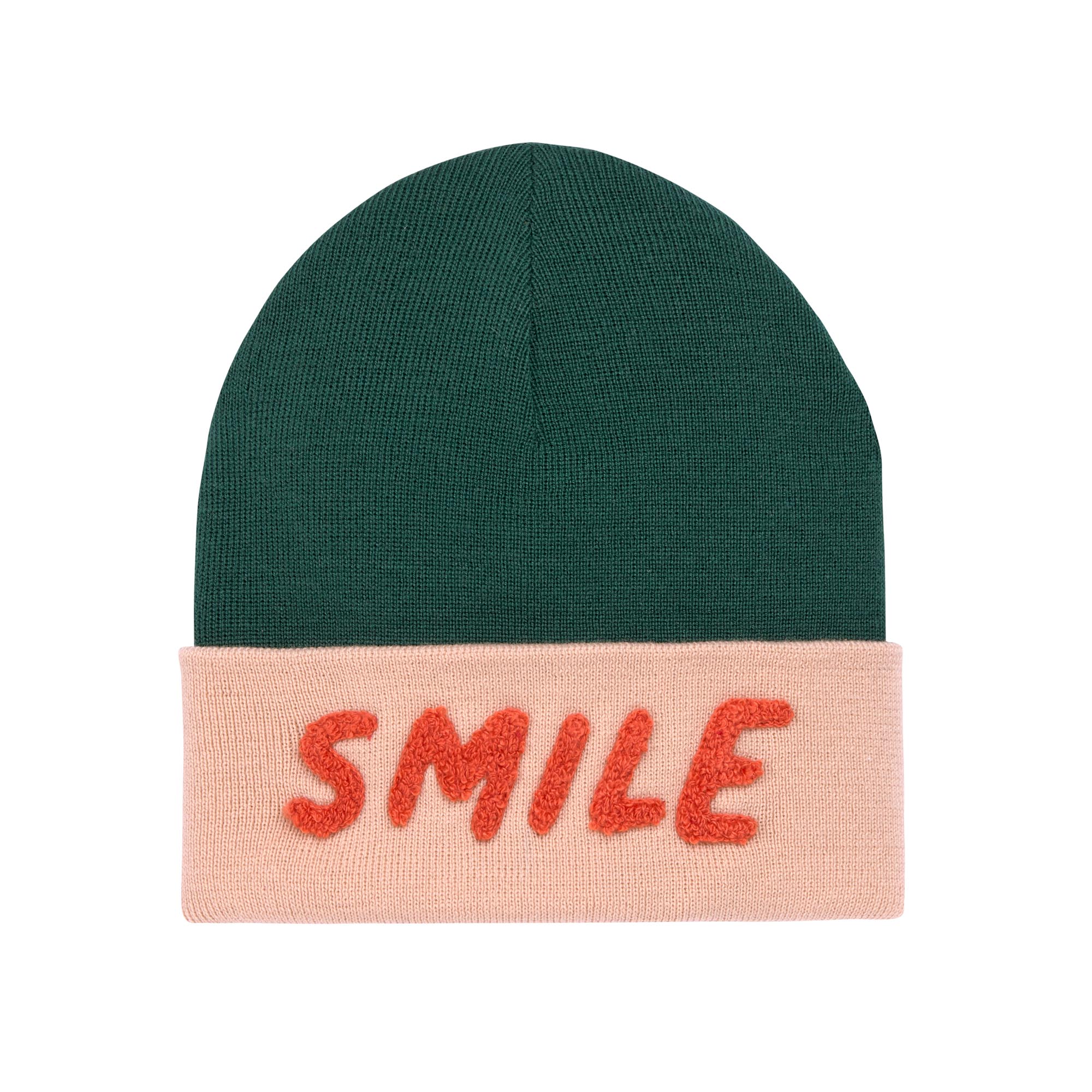 Beanie Mütze Kinder - Merino Wolle, Little Gang, Smile Grün
