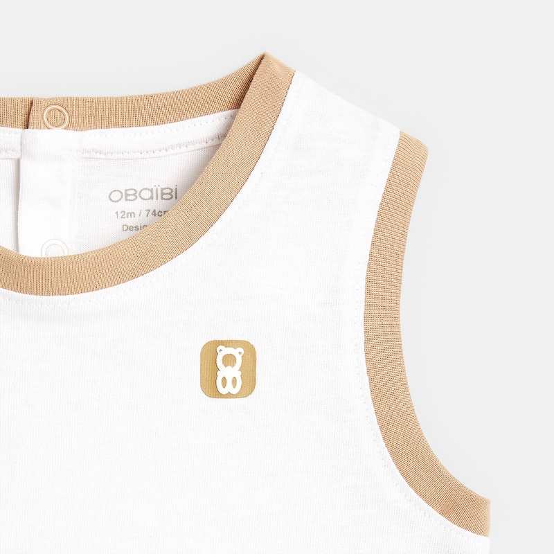 Débardeur coton flammé blanc bébé garçon