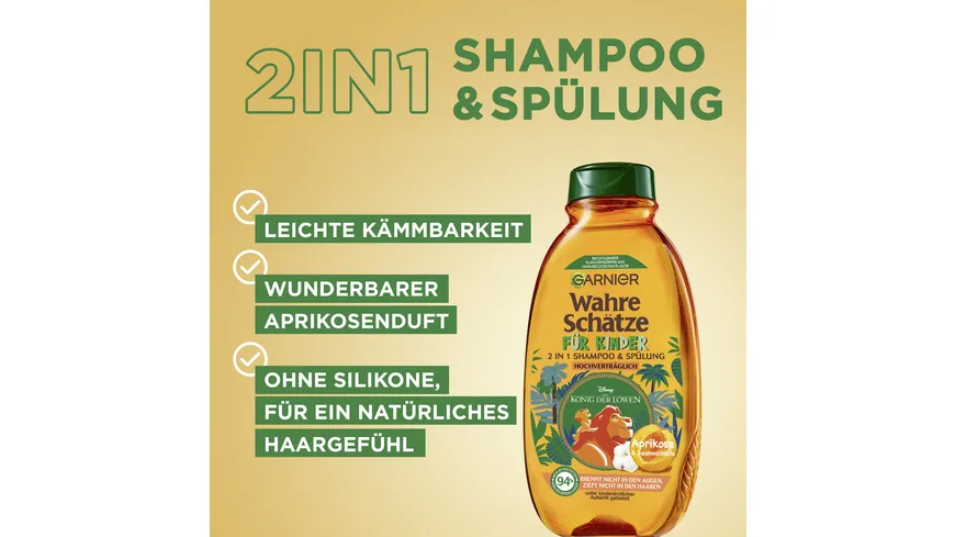 Garnier Wahre Schätze Shampoo für Kinder Aprikose und Baumwollblüte 300 ml