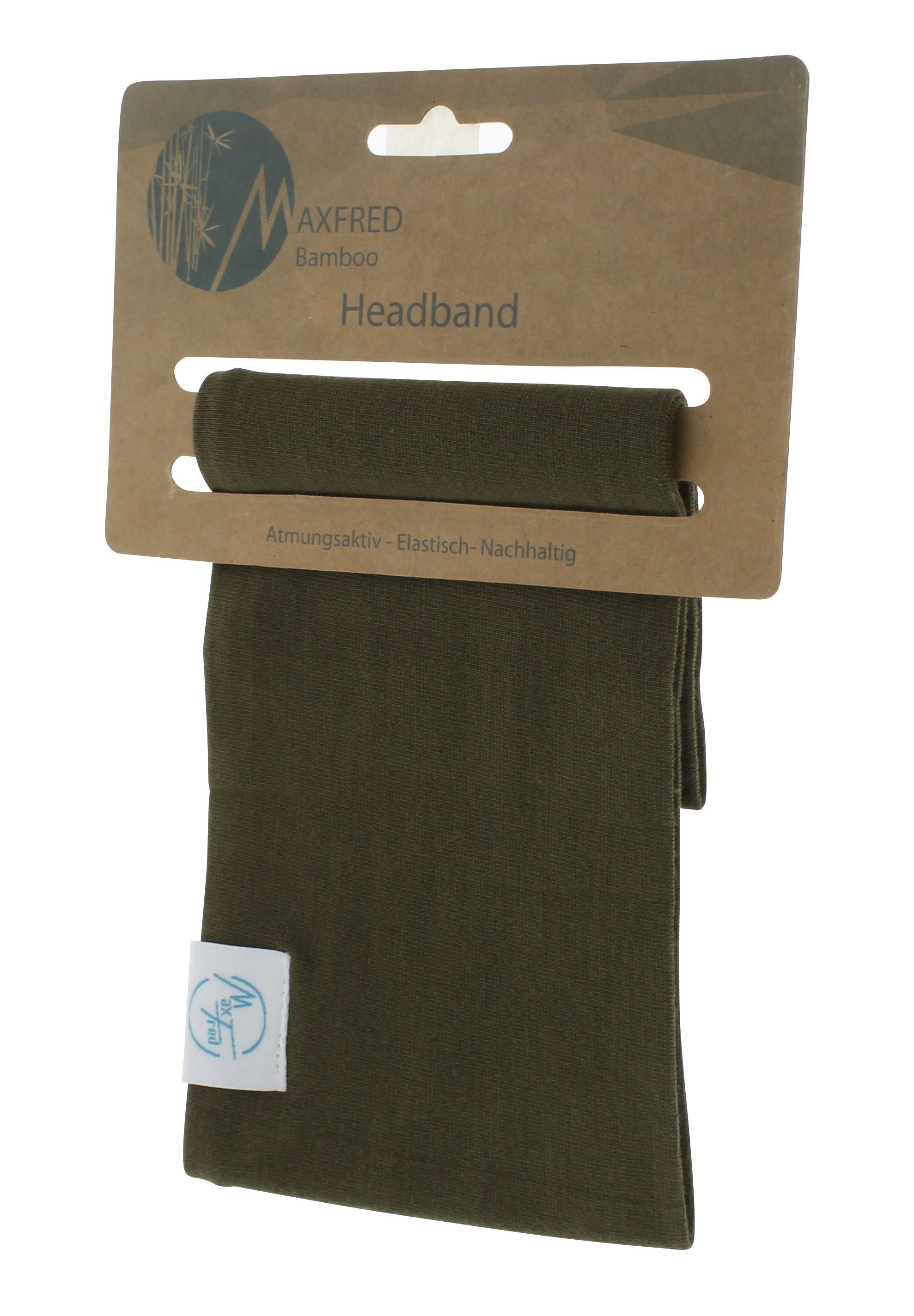 Maxfred Stirnband Bamboo grey Multifunktionstuch Elastisch, Nachhaltig, geringe Geruchsaufnahme, Ultraweich