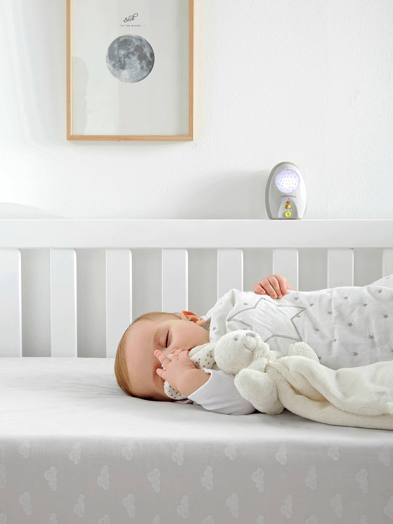 Vertbaudet Ärmelloser Baby Schlafsack STERNENREGEN Oeko Tex - weiß bedruckt