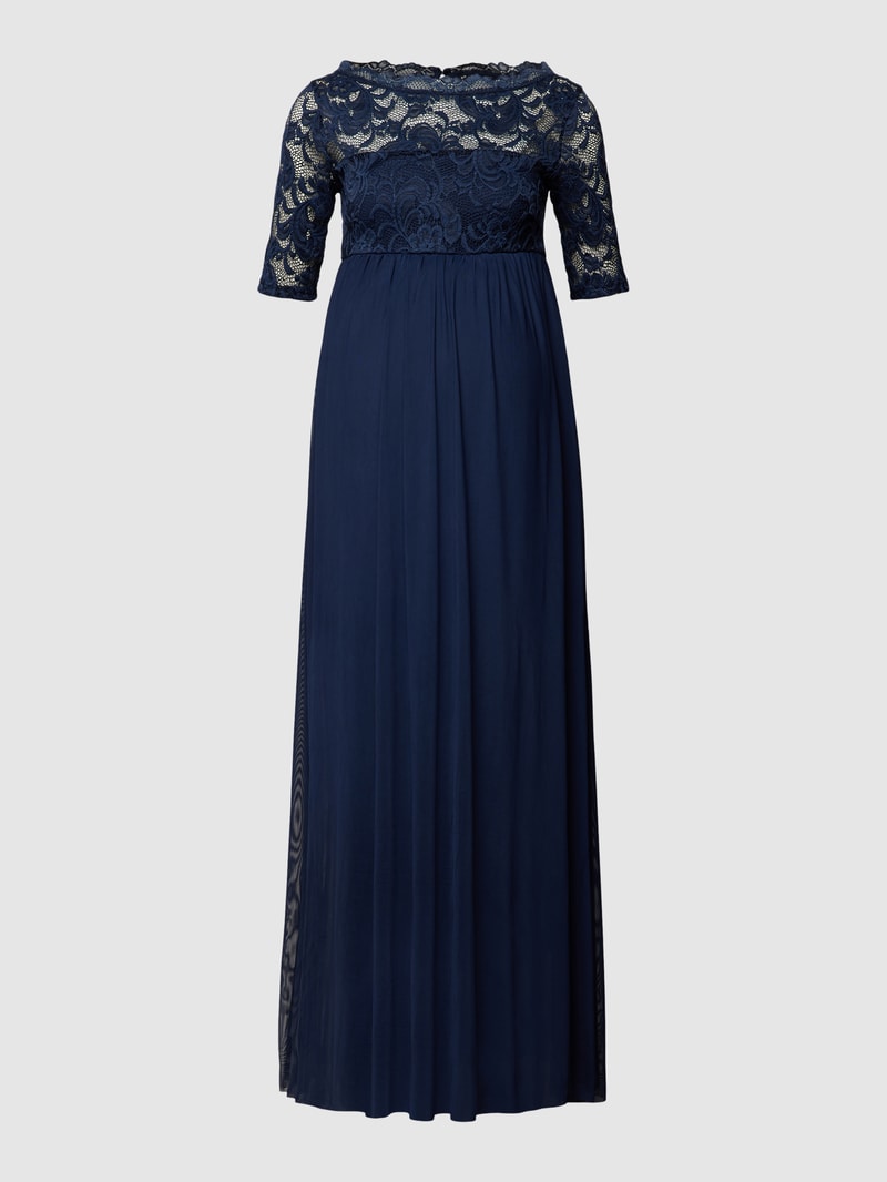 Umstands-Maxikleid mit floraler Spitze in marineblau