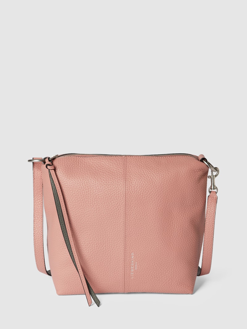 Hobo Bag aus Leder mit Label-Detail Modell 'AISSA' in rosé
