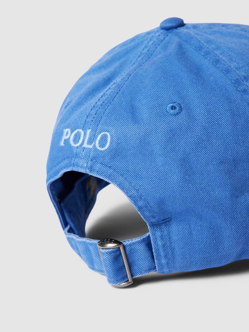 Basecap mit Logo-Stickerei und verstellbarem Riegel in blau