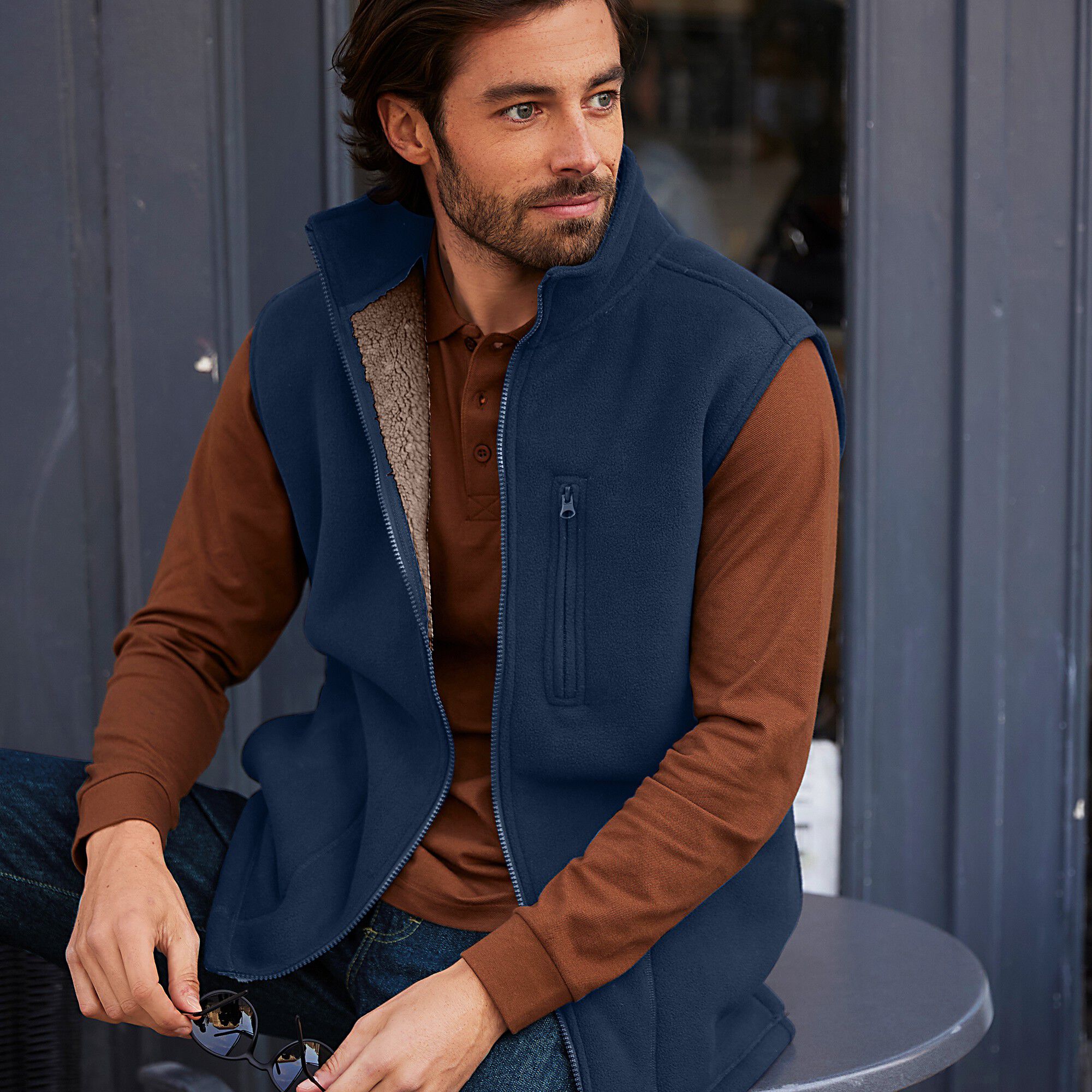 Veste polaire zippée sans manches