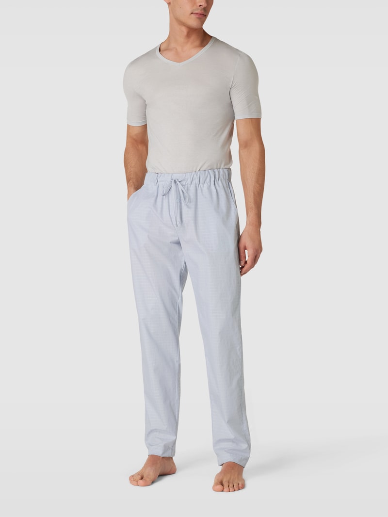 Pyjama-Hose mit Karomuster Modell 'LONG PANT' in hellgrau