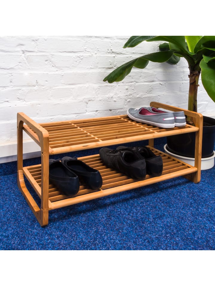 relaxdays Schuhregal in Natur - (B)75 x (H)33 x (T)33 cm günstig kaufen onesize