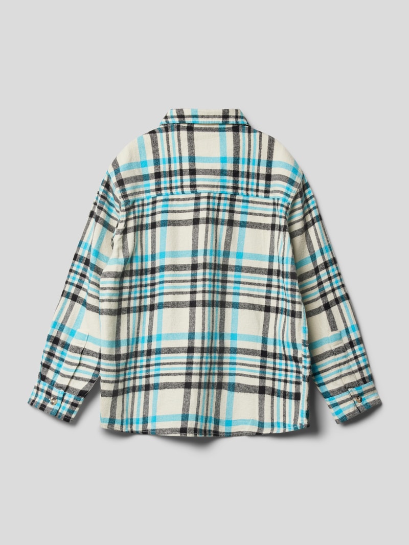 Hemd mit Glencheck-Muster Modell 'LEANO' in hellblau