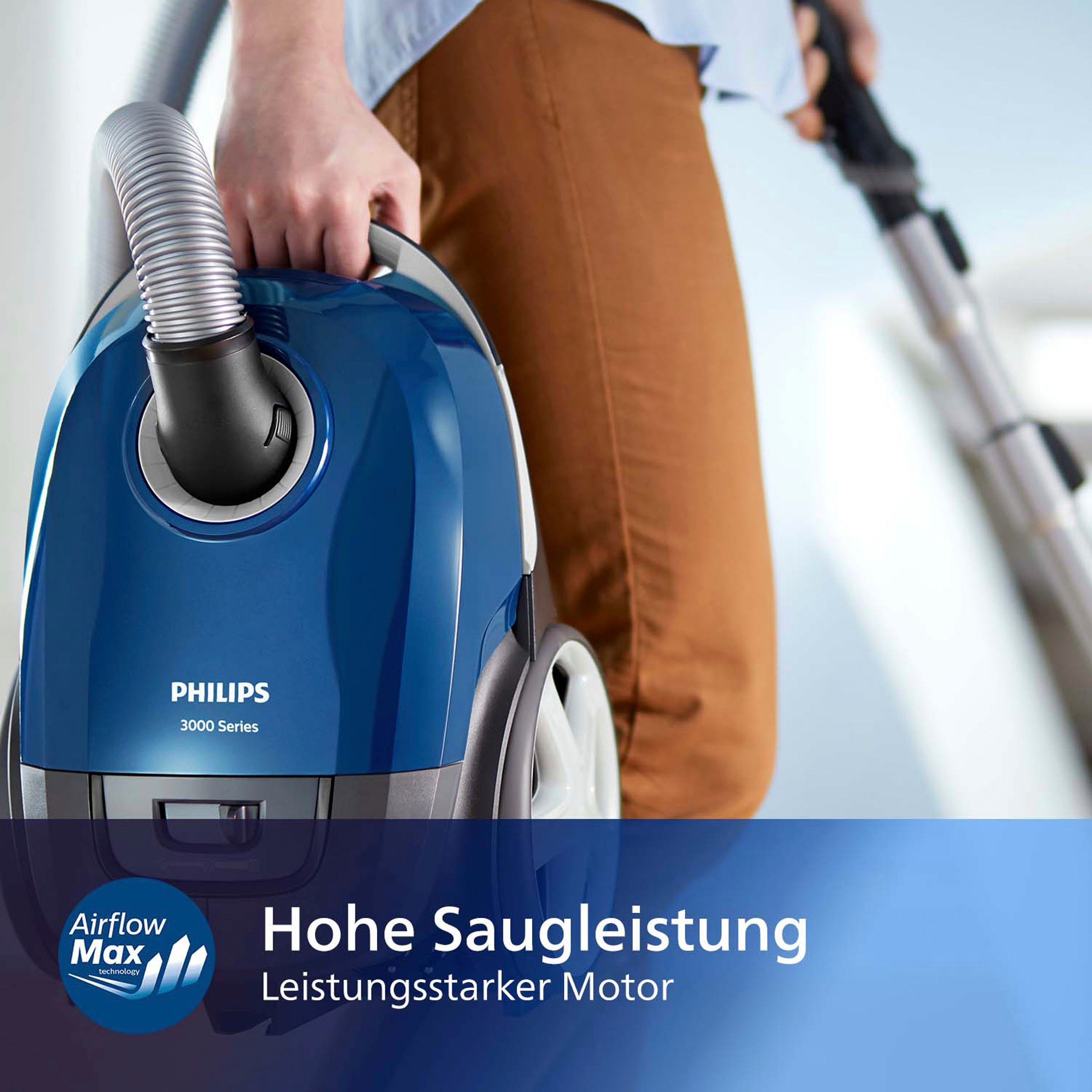 Philips Bodenstaubsauger 3000 series XD3110/09, 900 W, mit Beutel