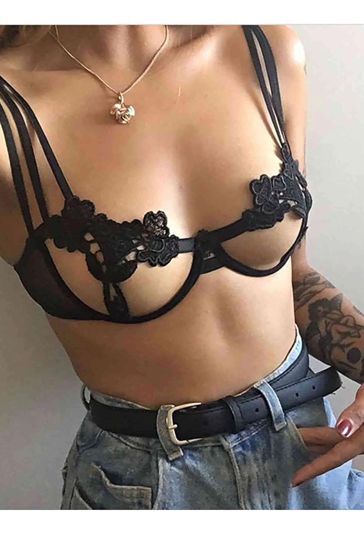 Merry See  Sexy BH-Höschen-Set, schicke Unterwäsche, Schwarz