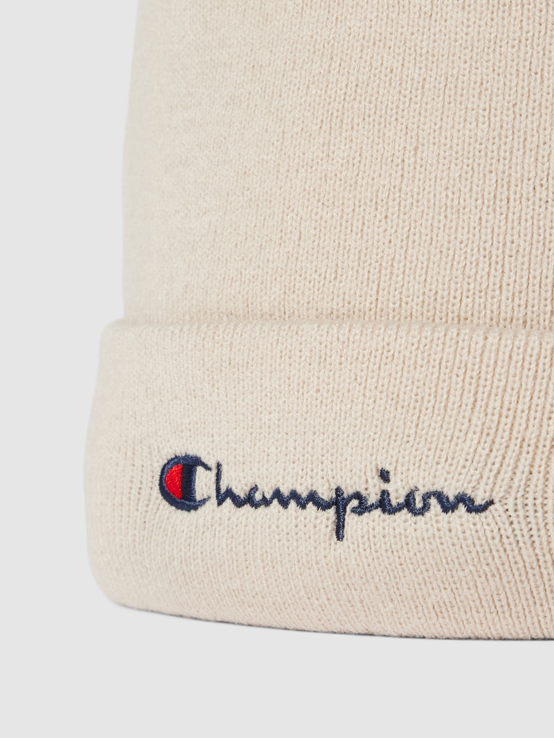 Beanie mit Label-Stitching in beige