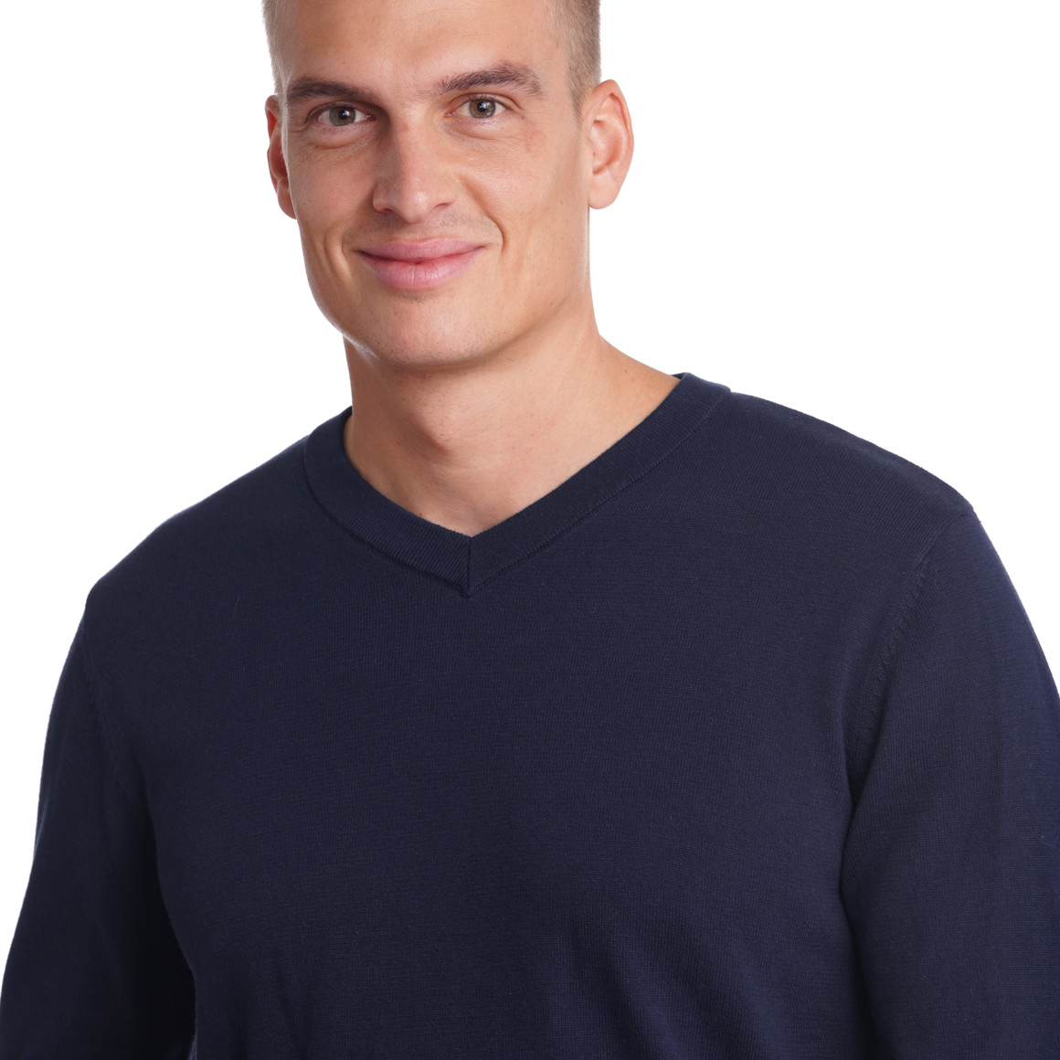 Herren Feinstrickpullover mit V-Ausschnitt