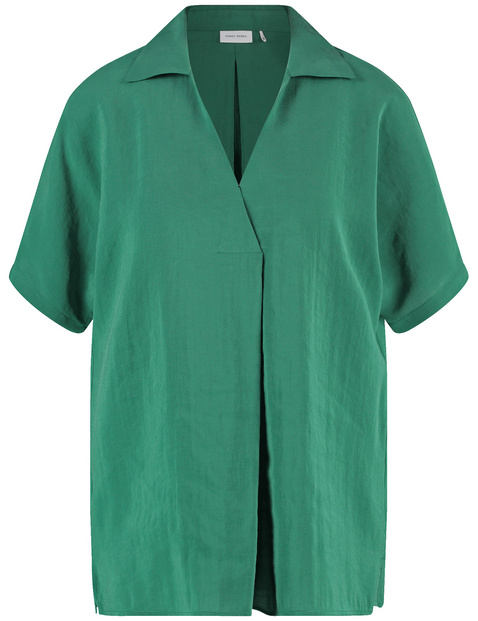 Fließendes Blusenshirt mit Quetschfalte