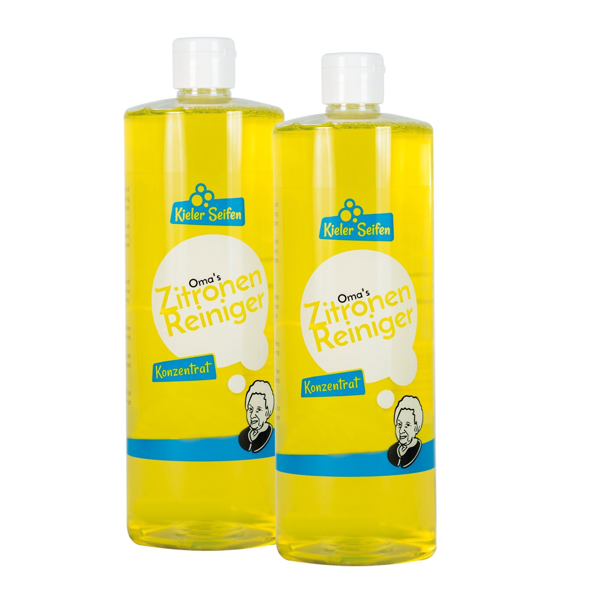 Kieler Seifen Zitronenreiniger Essigreiniger (Sparset, [- 2 x 1.000 ml 1L Konzentrat Kalklöser für Bad, Küche und Sanitär)