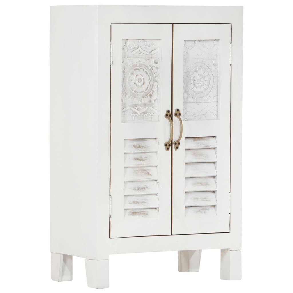 vidaXL Sideboard Sideboard Weiß 55x30x90 cm Massivholz Akazie (1 St)