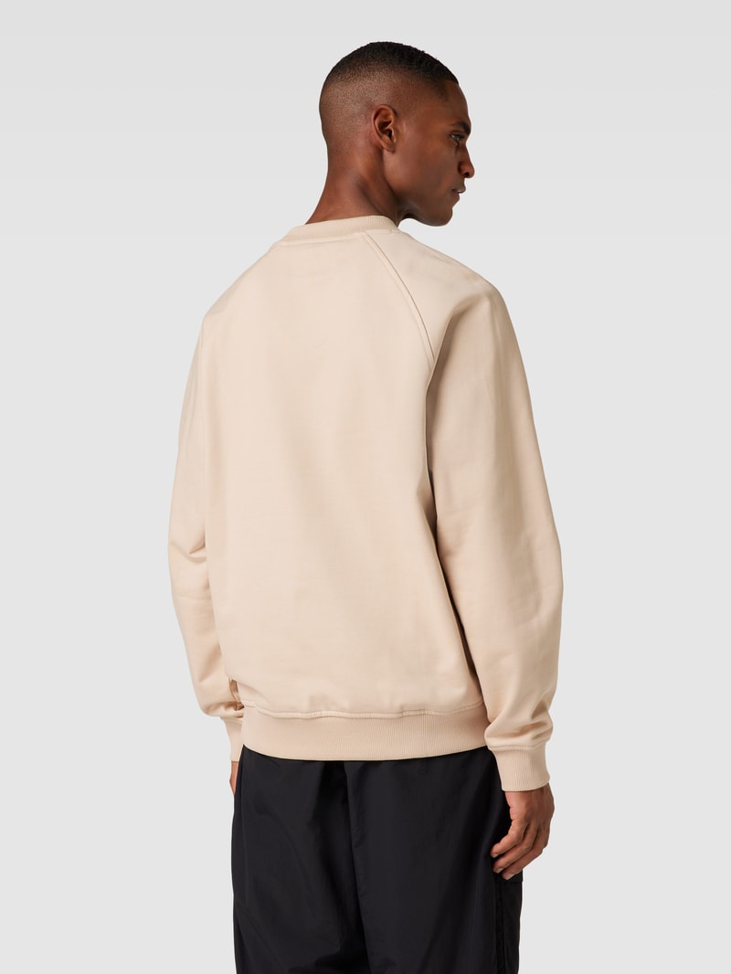 Sweatshirt mit Label-Stitching Modell 'Dumbkin' in beige