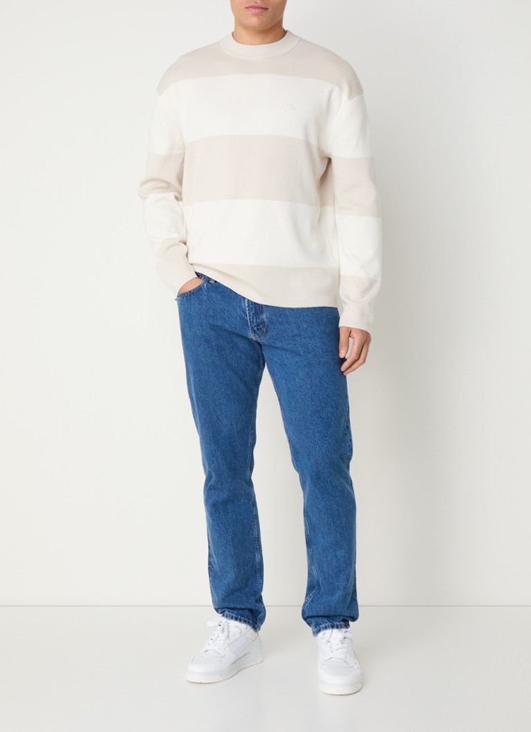 Calvin Klein Fine-knit sweater with stripe print and logo
