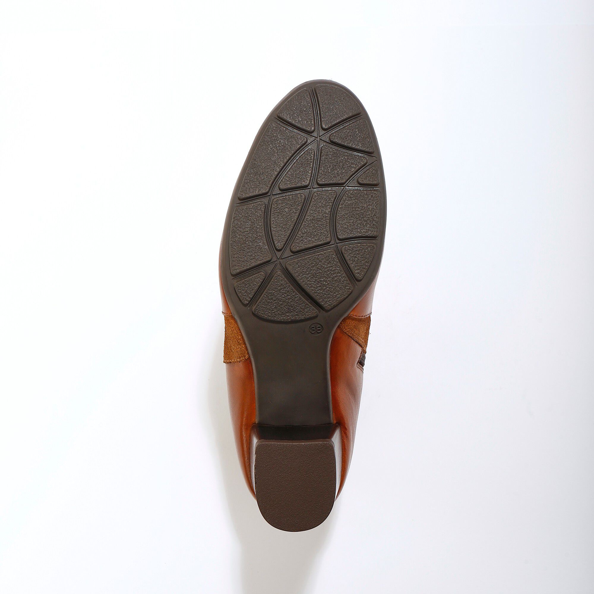 Boots en cuir bi-matière élastiquées à boucle et à talon
