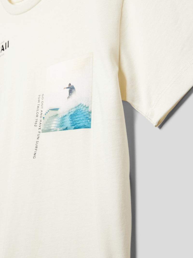 T-Shirt mit Motiv-Print in offwhite