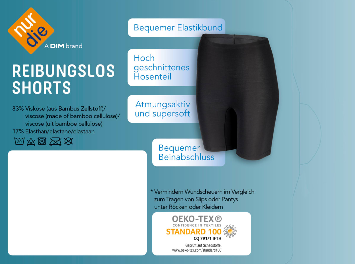 Shorts Reibungslos schwarz Gr. 44/46, 1 St