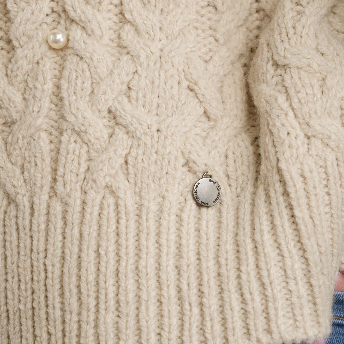 Damen Strickjacke mit Perlen
