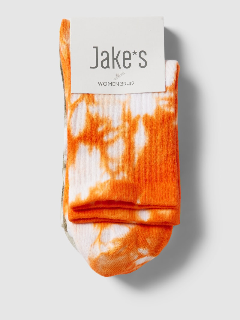 Socken mit Batik-Look im 2er-Pack in orange