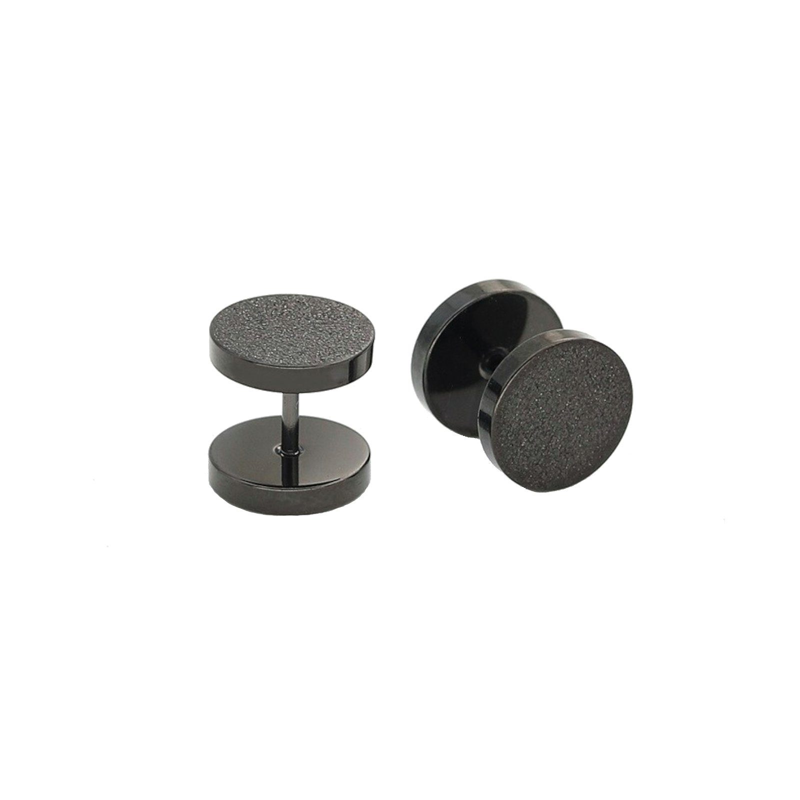 Ditz Paar Ohrstecker Fake Plug Edelstahl Ohrstecker Ohrringe Rund Glitzer Diamant Optik, Fake Ohr Plug mit runden Platten modern Trend Damen Herren Geschenk