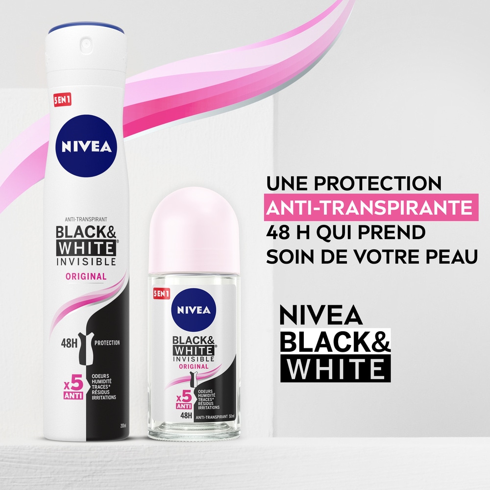nivea BLACK&WHITE ORIGINAL - Bille Anti-transpirant 48H Déodorant femme