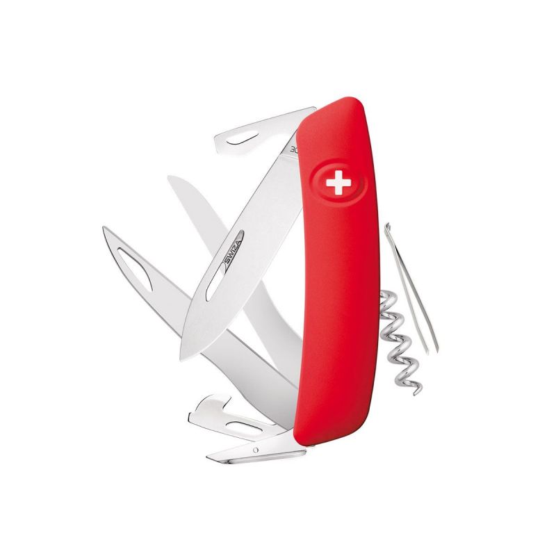 Swiza D07 Rot, Schweizer Taschenmesser mit Schere Made in Swiss