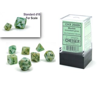 Marble Mini-Polyhedral Green/dark green Würfel (7)