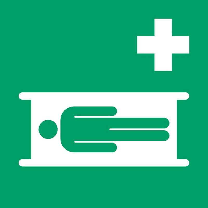 Djois Warnschild Krankentrage Klebstoff, einschraubbar PP (Polypropylen) 20 (B) x 0,14 (H) cm 3 Stück