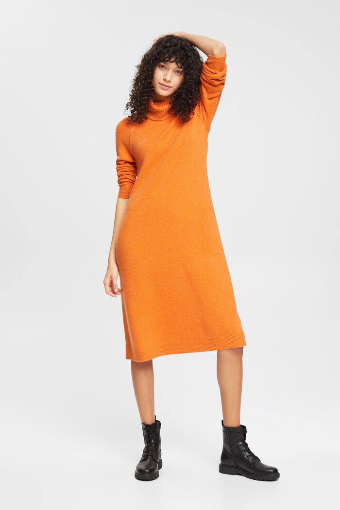 Turtleneck-Kleid aus Wollmix