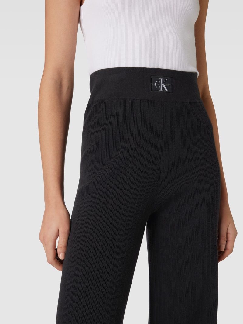 Stoffhose mit Feinripp Modell 'VARIEGATED' in black