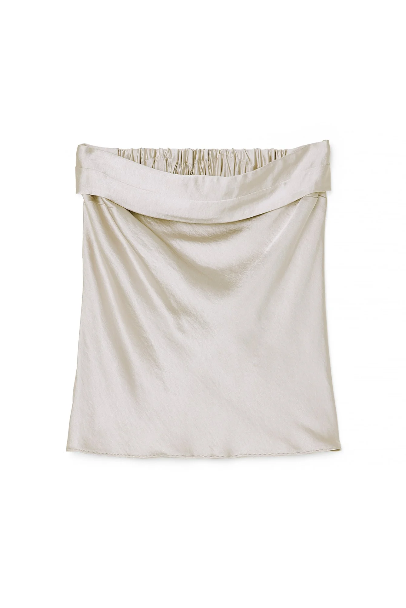 Satin Bandeau-Oberteil mit Faltenmuster