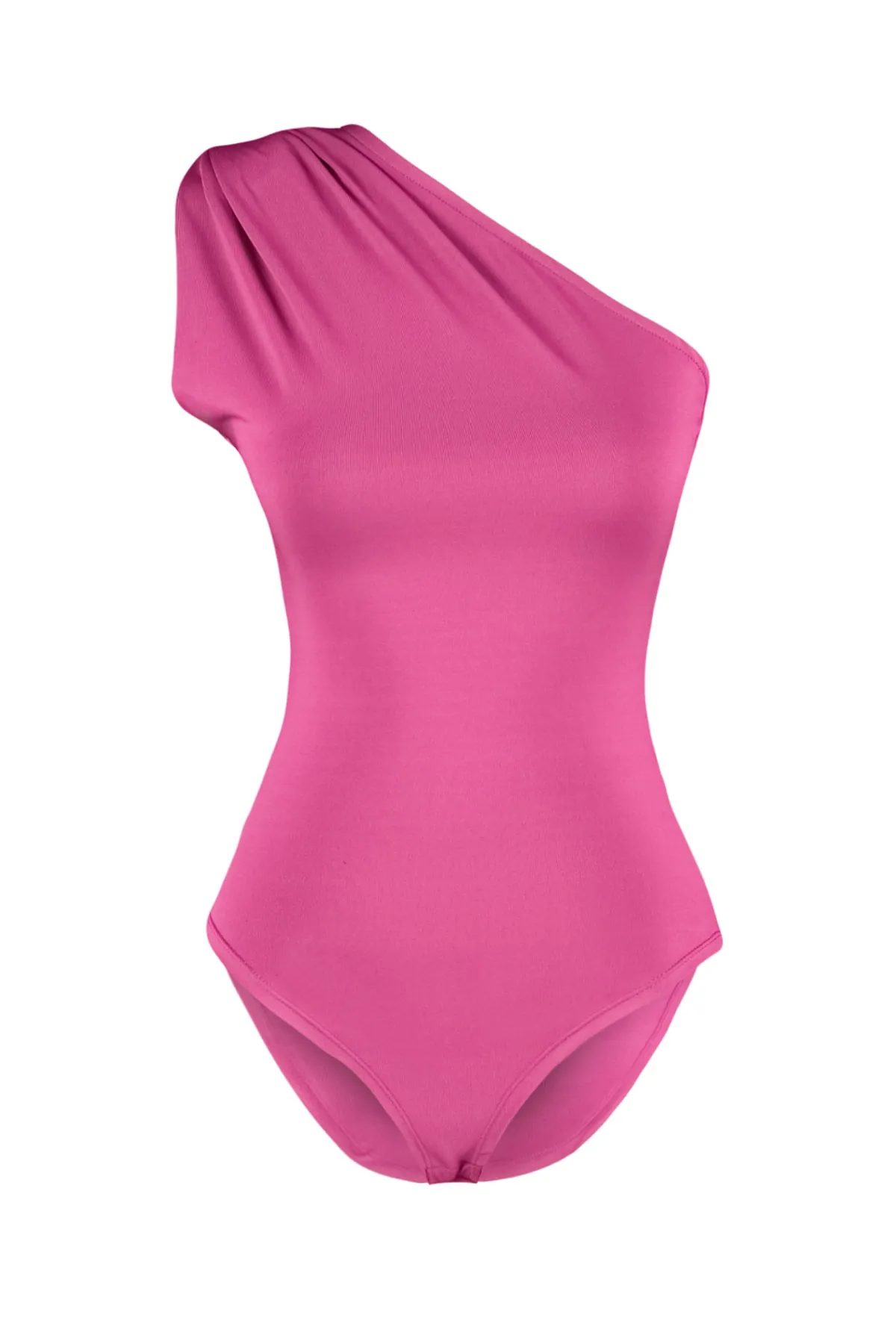 Trendyol Collection  Fuchsia Asymmetrischer Kragen Flexibler Strickbody mit Druckknöpfen von unten TWOSS22BD00014