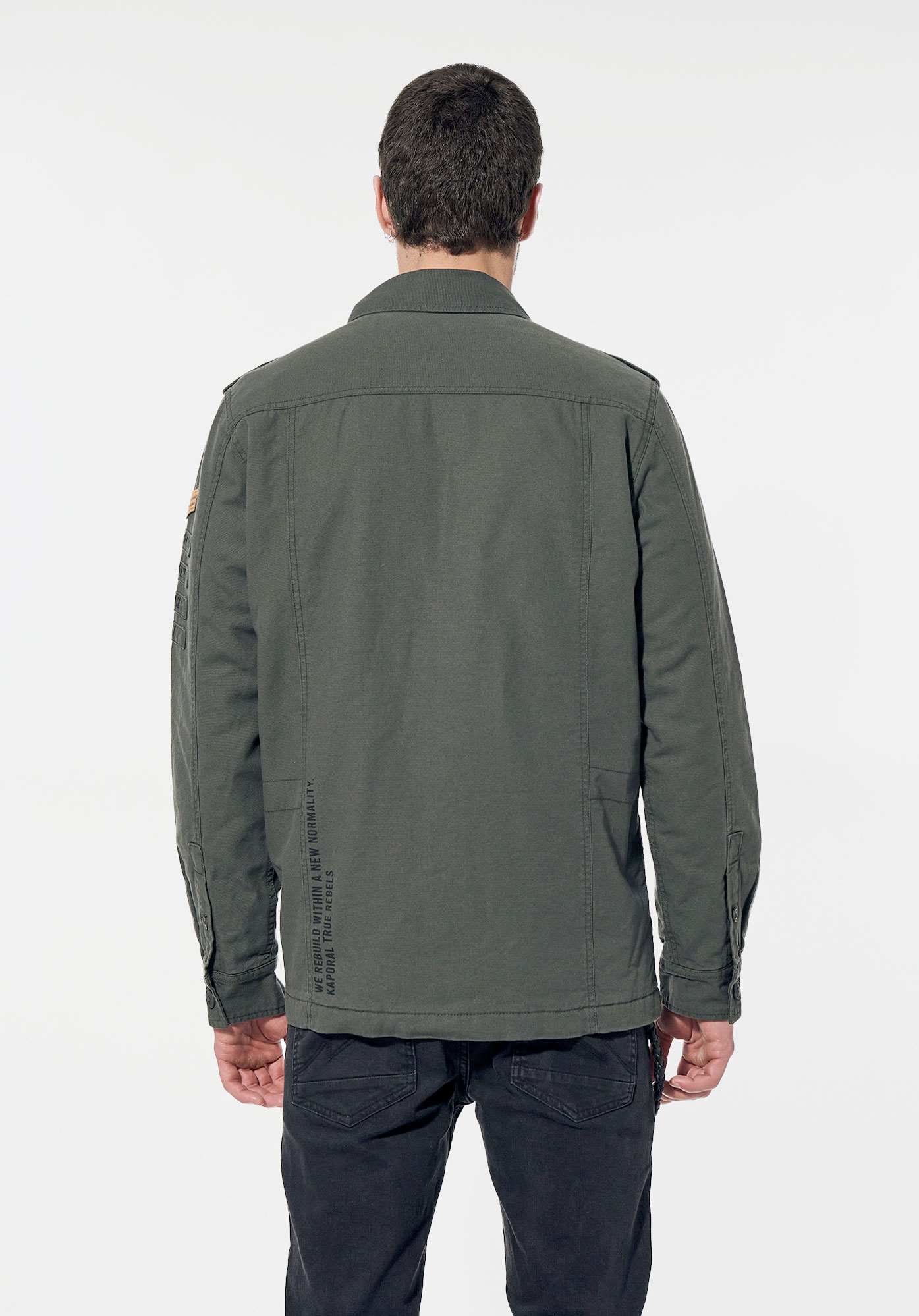 PAVI   Veste kaki Homme en 100% coton