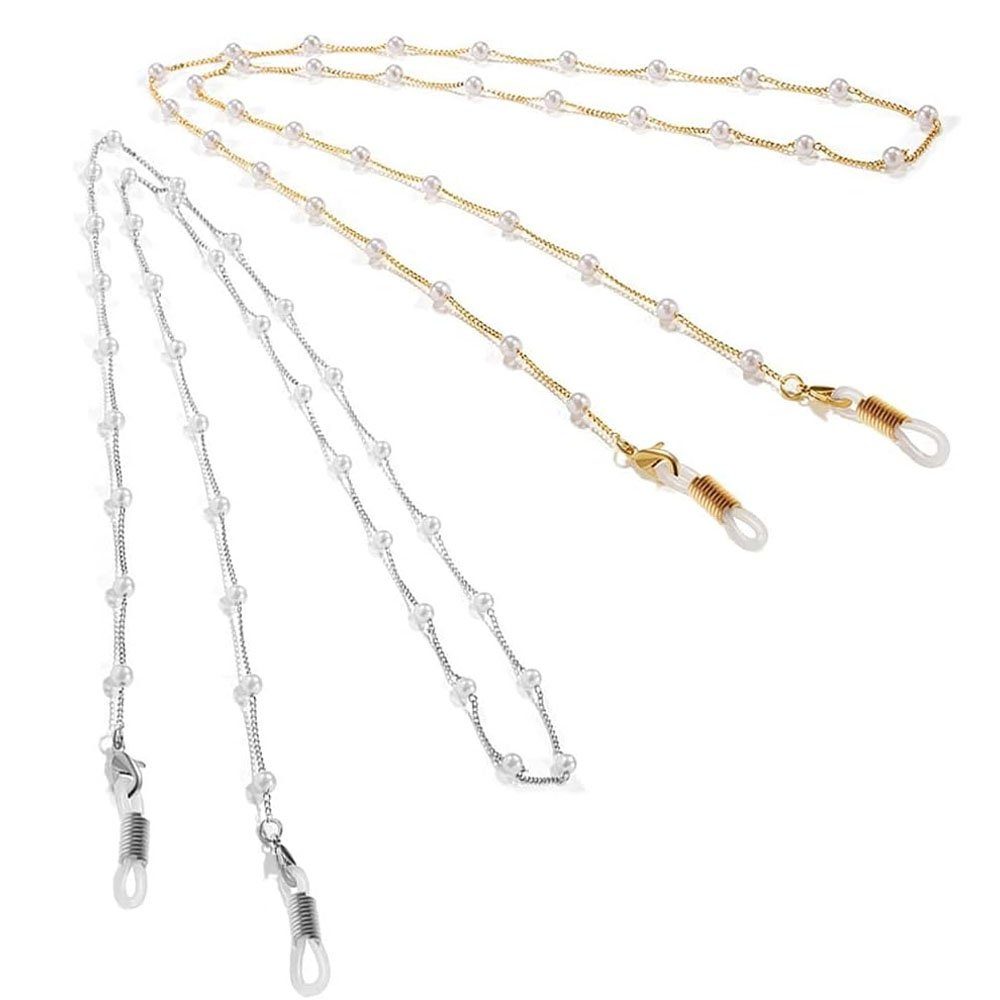 Sarfly Brillenkette 2 Stück Perle Brillenkette, Brillen Kette Brillenbänder