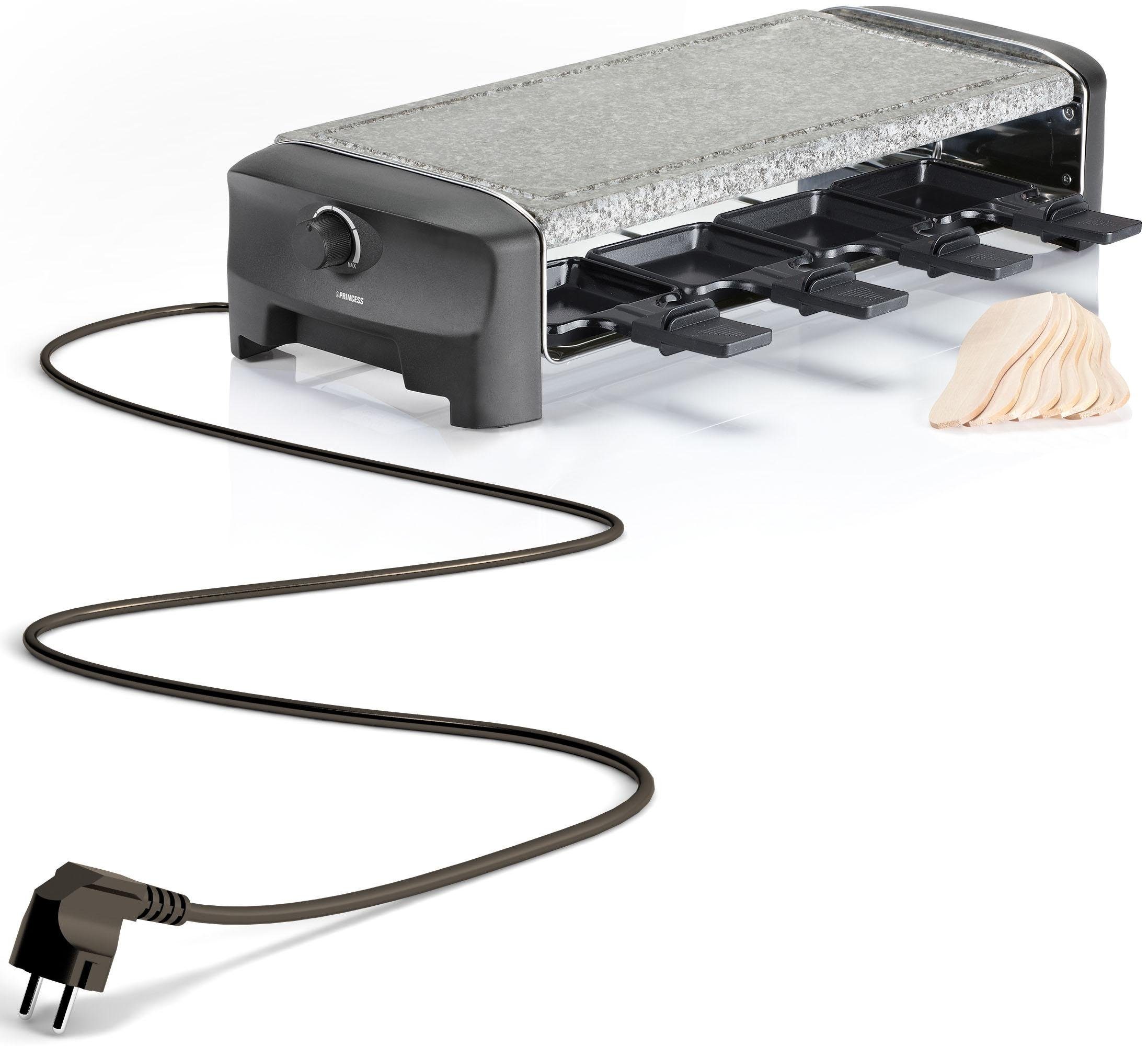 PRINCESS Raclette Stonegrillparty 162830, 8 Raclettepfännchen, 1400 W