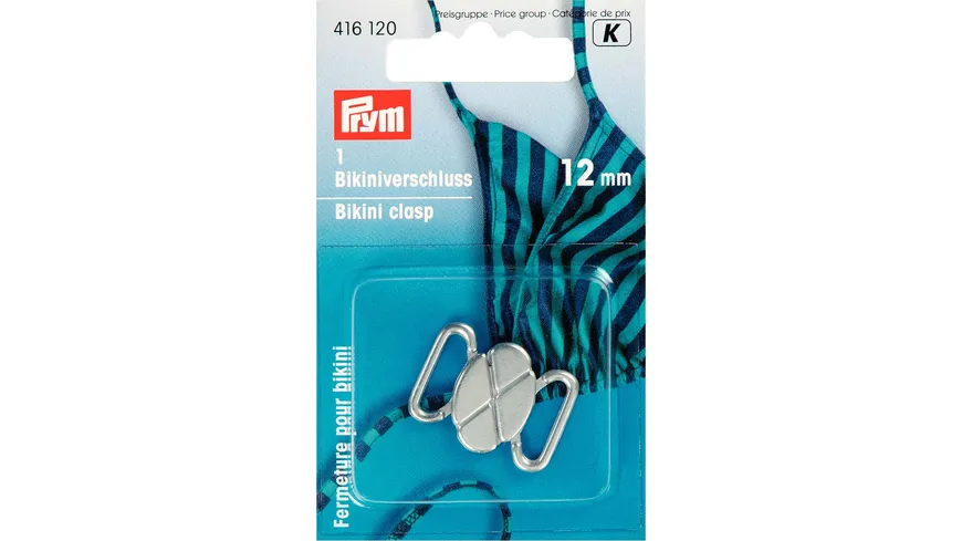 Prym Bikini- und Gürtelverschluss 12 mm silber matt