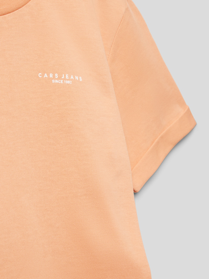 T-Shirt mit Label-Print in apricot