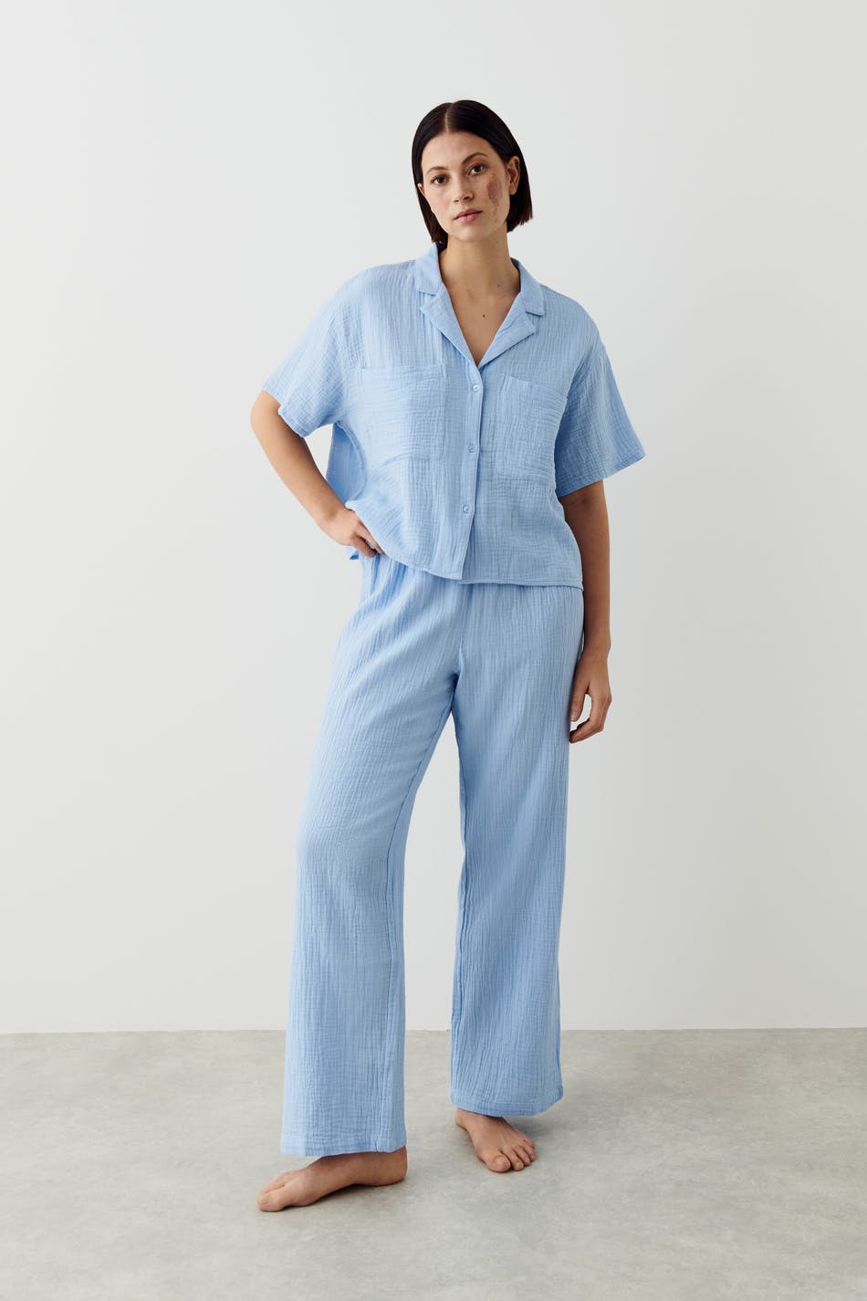 Gauze pyjamas shirt
