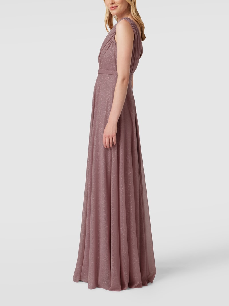 Abendkleid mit Taillenpasse in mauve