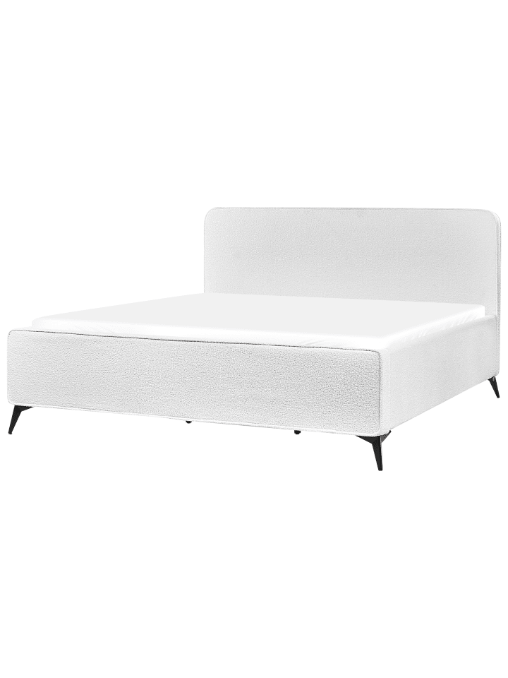 Beliani Doppelbett VALOGNES in Weiß/Schwarz - (W) 192 x (H) 109 x (L) 220 cm günstig kaufen onesize