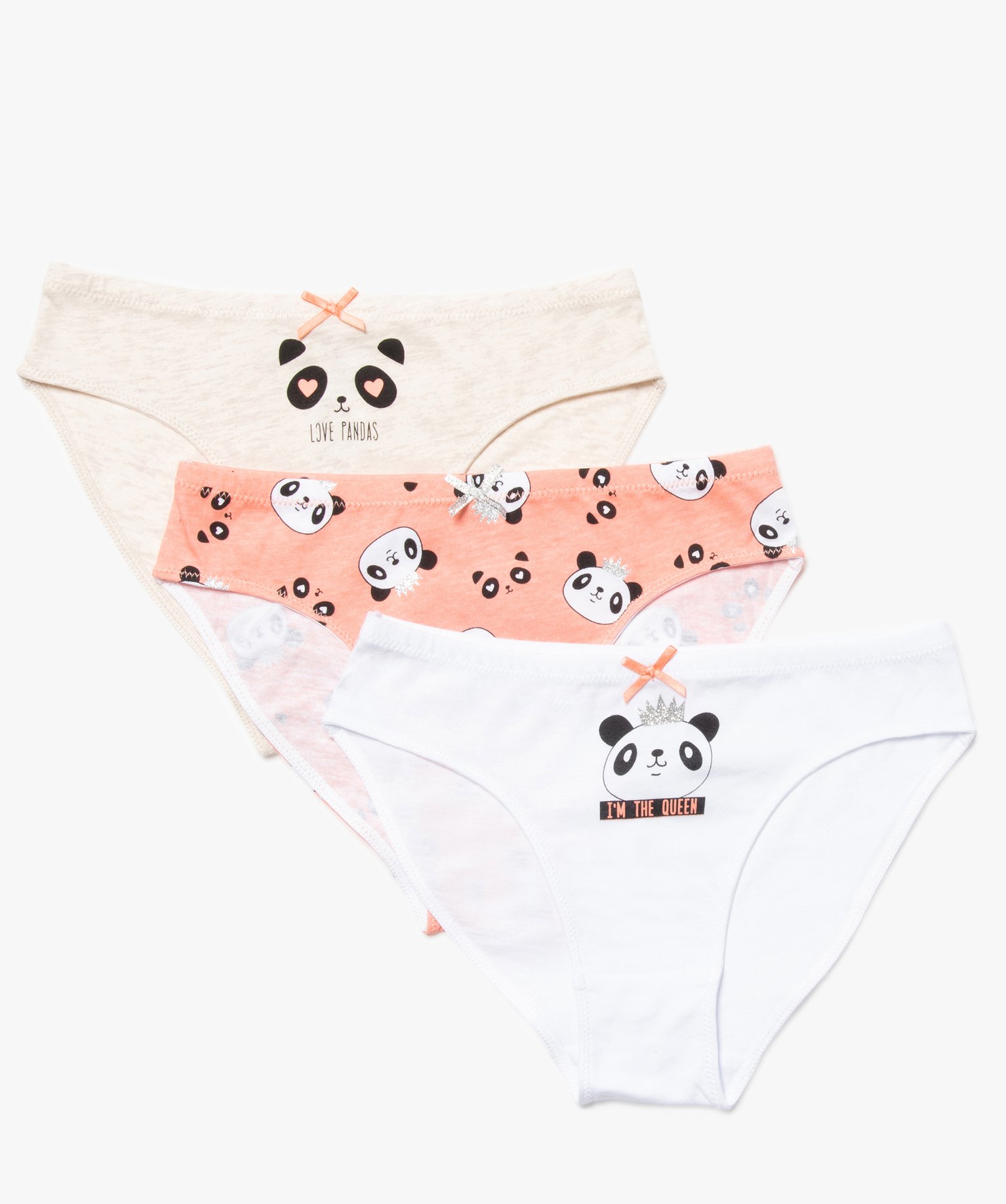 Culotte fille à motif panda et paillettes (lot de 3) multicolore | GEMO