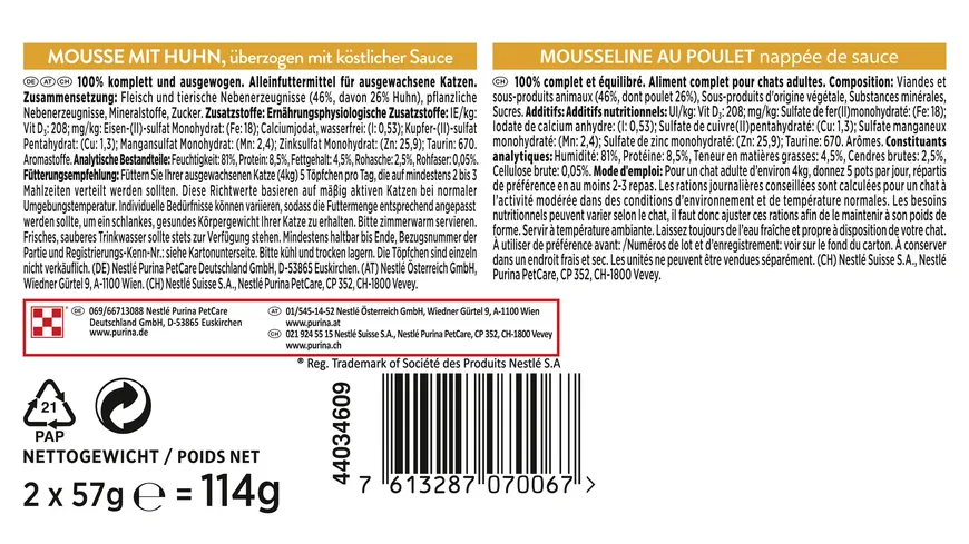 PURINA GOURMET Revelations Mousse mit Huhn 114 g