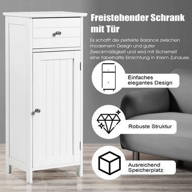 COSTWAY Badkommode, mit verstellbarem Einlegeboden, kippschutz, 35x30x87,5cm