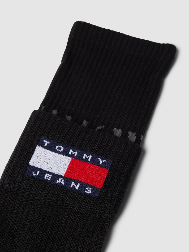 Socken mit Label-Details Modell 'Fold' in schwarz