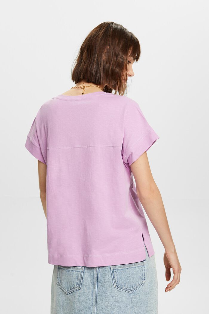 Baumwoll-T-Shirt mit V-Ausschnitt